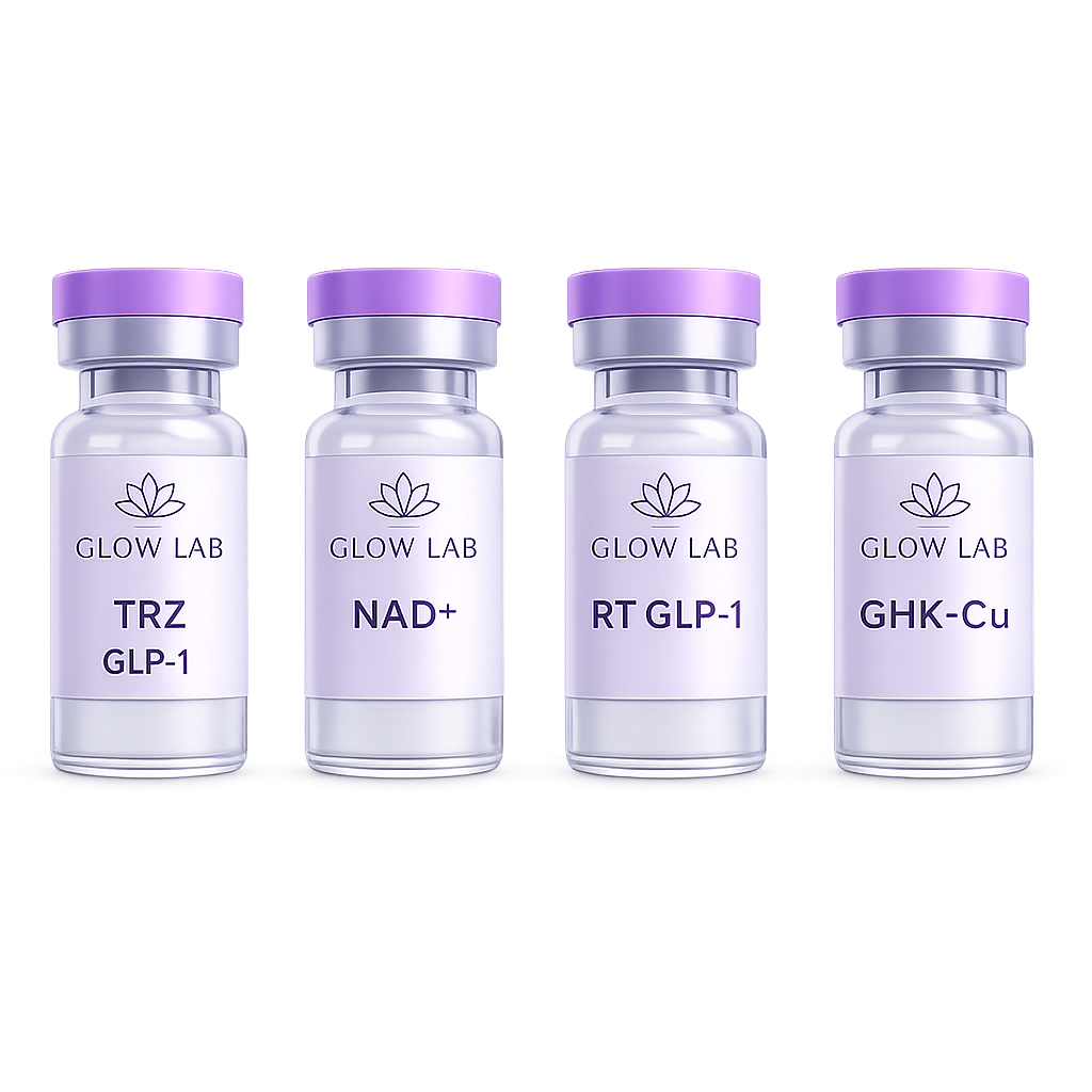 Glow Lab compound vials lineup